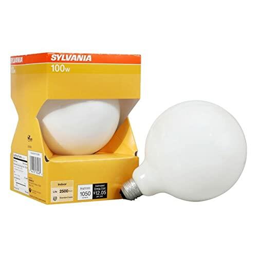 Sylvania 100 watt G40 Globe Frosted Incandescent Light Bulb 18246
