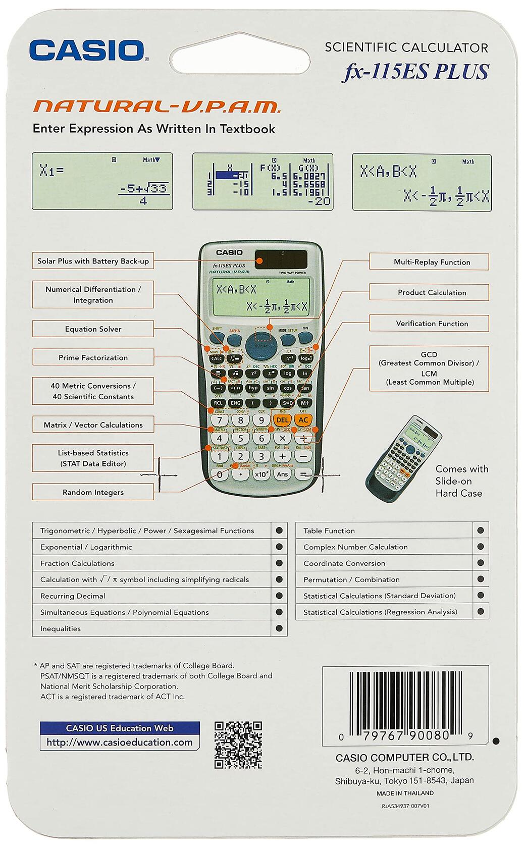 FX-115ESPLUS Casio FX115ESPLUS Scientific Calculator Black 1-Pack 1