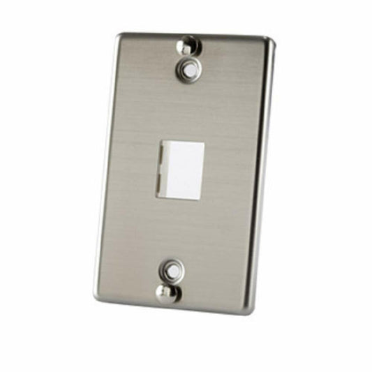 Ortronics TracJack 1-Port Stainless Steel Wall Phone Plate OR-403STJ1WP