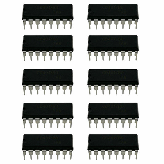 Texas Instruments CD4017 CD4017BE CMOS Decade Counter with 10 Decoded Outputs DIP16 1 Pack