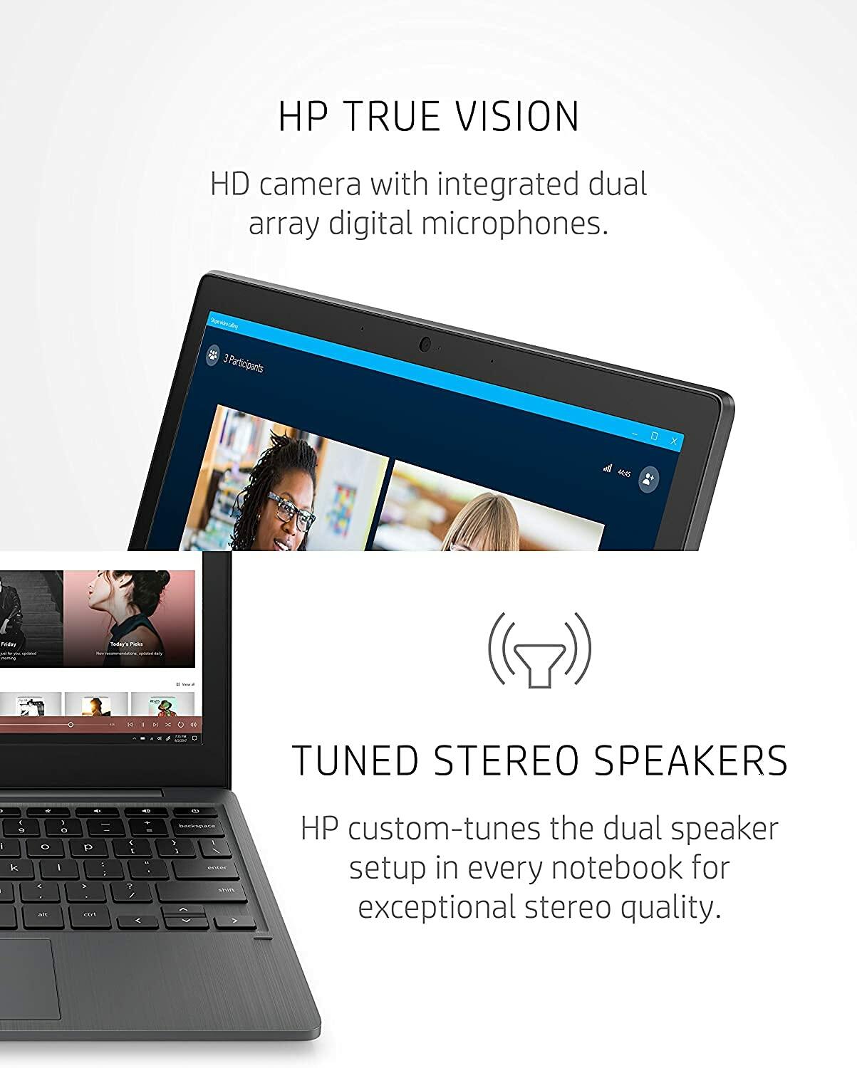 HP Chromebook 11-inch Laptop - MediaTek - MT8183 - 4 GB RAM - 32 GB eMMC Storage - 11.6-inch HD IPS Touchscreen - with Chrome OS� - (11a-na0040nr, 2020 model, Ash Gray)