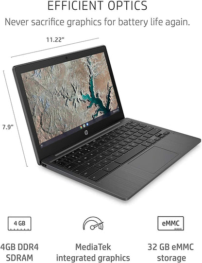 HP Chromebook 11-inch Laptop - MediaTek - MT8183 - 4 GB RAM - 32 GB eMMC Storage - 11.6-inch HD IPS Touchscreen - with Chrome OS� - (11a-na0040nr, 2020 model, Ash Gray)