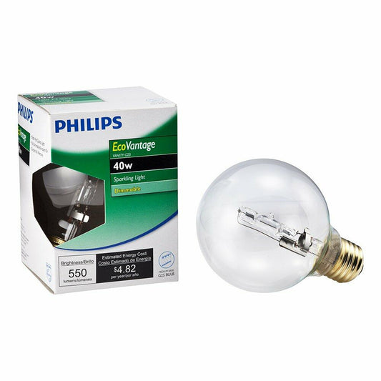 Philips 420844 40-watt G25 Clear Halogen Decorative Globe Light Bulb