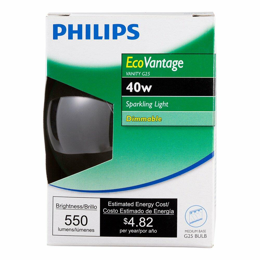 Philips 420844 40-watt G25 Clear Halogen Decorative Globe Light Bulb