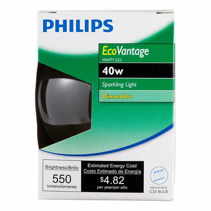 Philips 420844 40-watt G25 Clear Halogen Decorative Globe Light Bulb