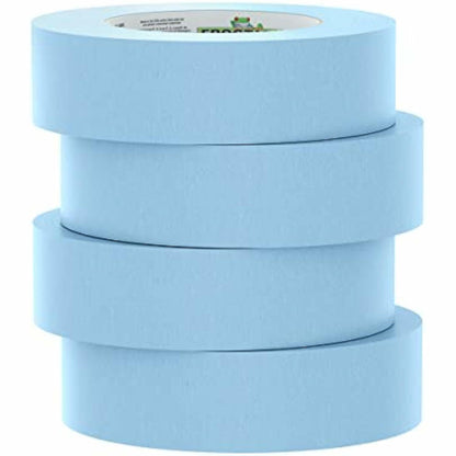 FrogTape 250 Light Blue Moderate Temperature Performance Grade Masking Tape, Medium-High Adhesion, 36mm x 55m, 4 Rolls per Pack (105328)