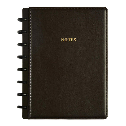 TUL� Discbound Notebook, Limited Edition, Junior Size, Narrow Ruled, 60 Sheets, Dark Brown Leather [Office Product]