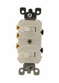 Leviton 15 Amp 120/277 Volt, Duplex Style Single-Pole/3-Way Ac Combination Switch, Commercial Grade, White, 5241-W
