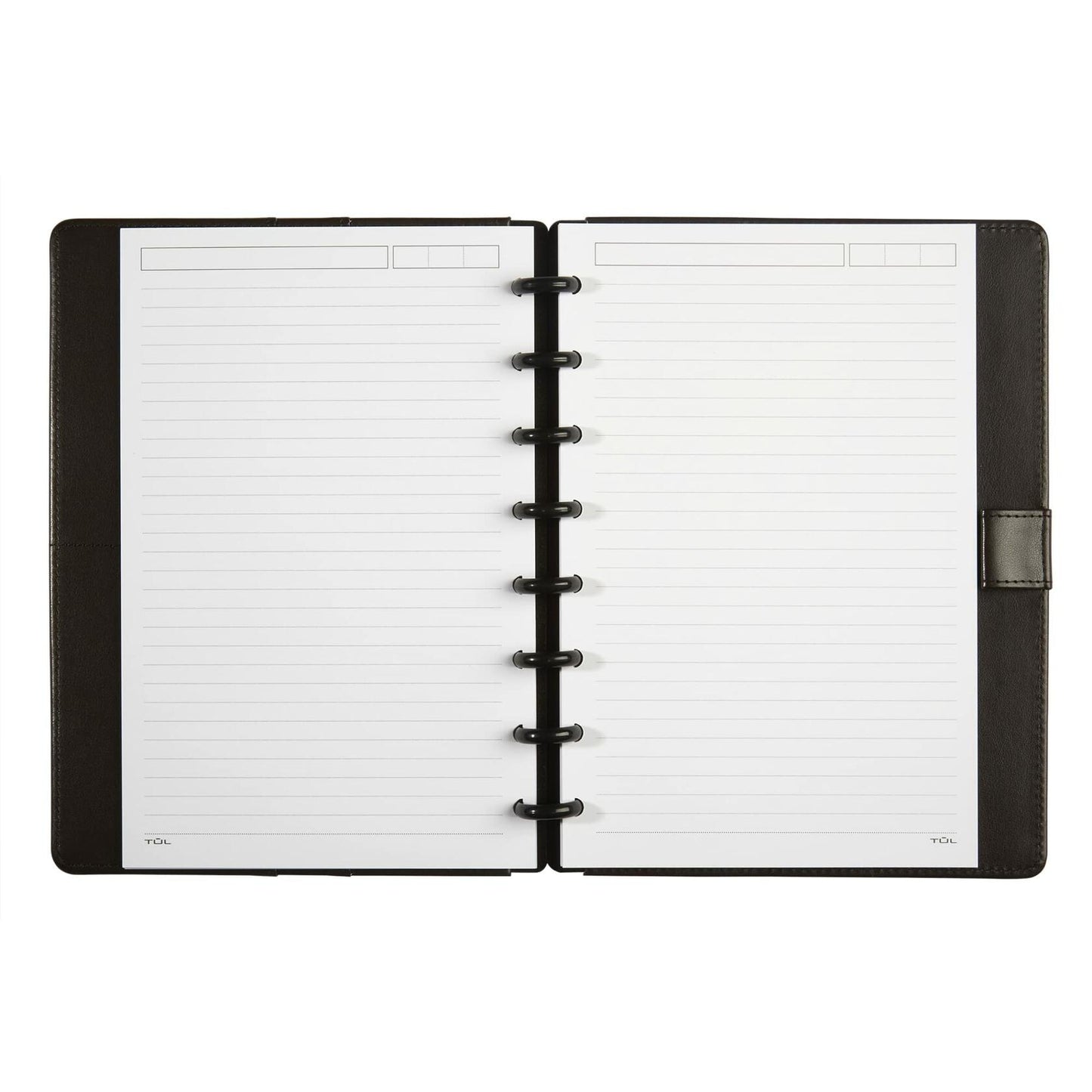TUL� Discbound Notebook, Limited Edition, Junior Size, Narrow Ruled, 60 Sheets, Dark Brown Leather [Office Product]