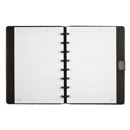 TUL� Discbound Notebook, Limited Edition, Junior Size, Narrow Ruled, 60 Sheets, Dark Brown Leather [Office Product]