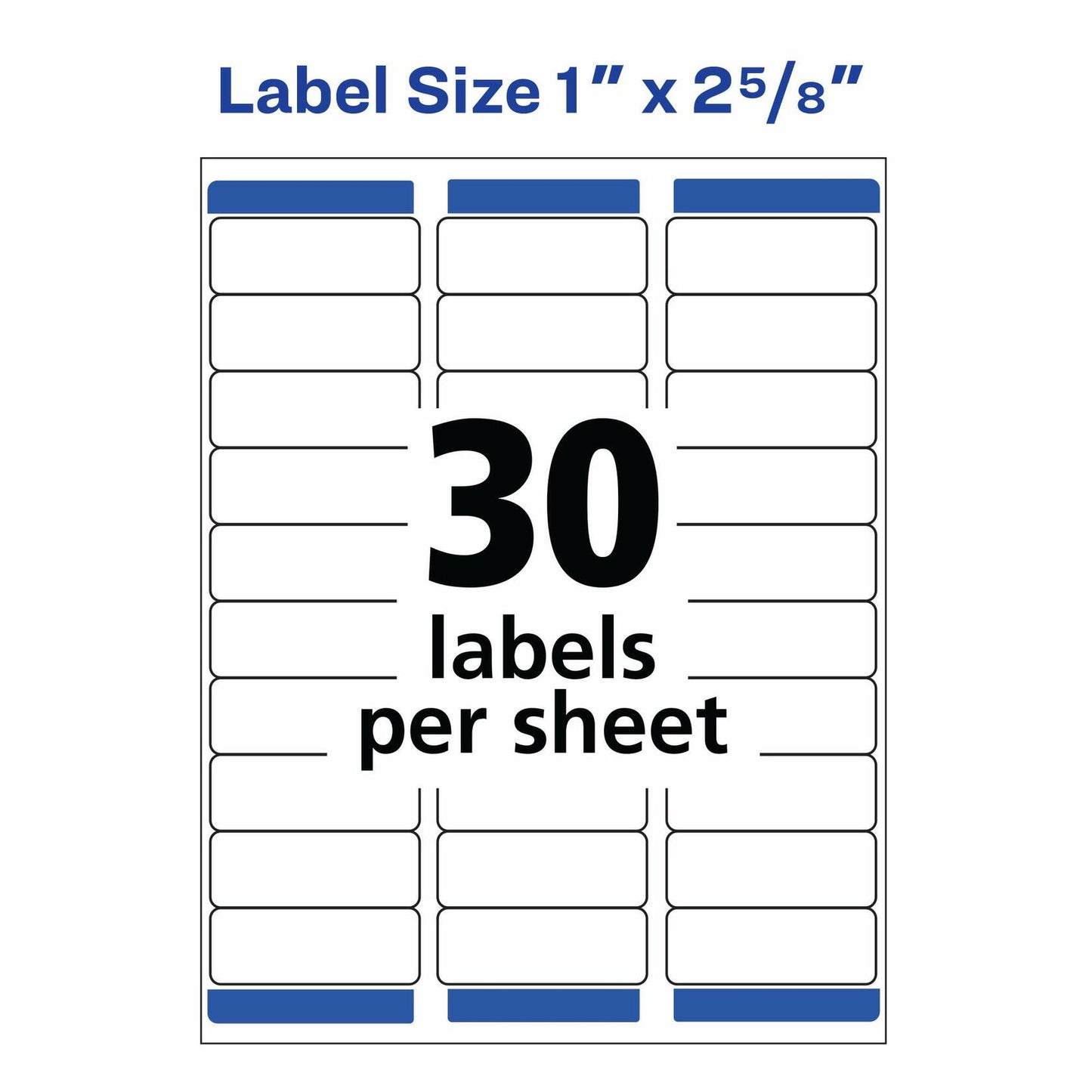 Avery Removable 1 x 2 5/8 Inch White ID Labels 750 Count (6460)