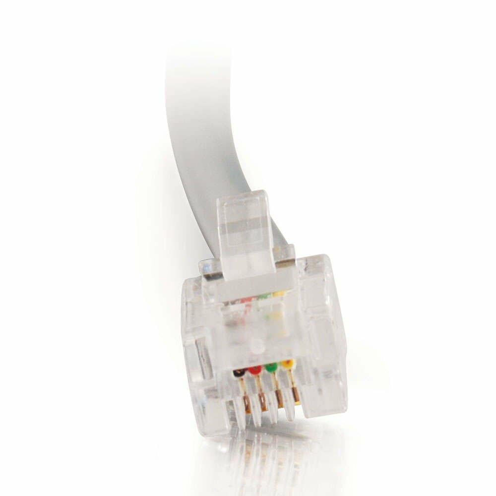 C2G RJ11 Modular Cable Telephone Cable, 7 Feet Long, 02970 Silver