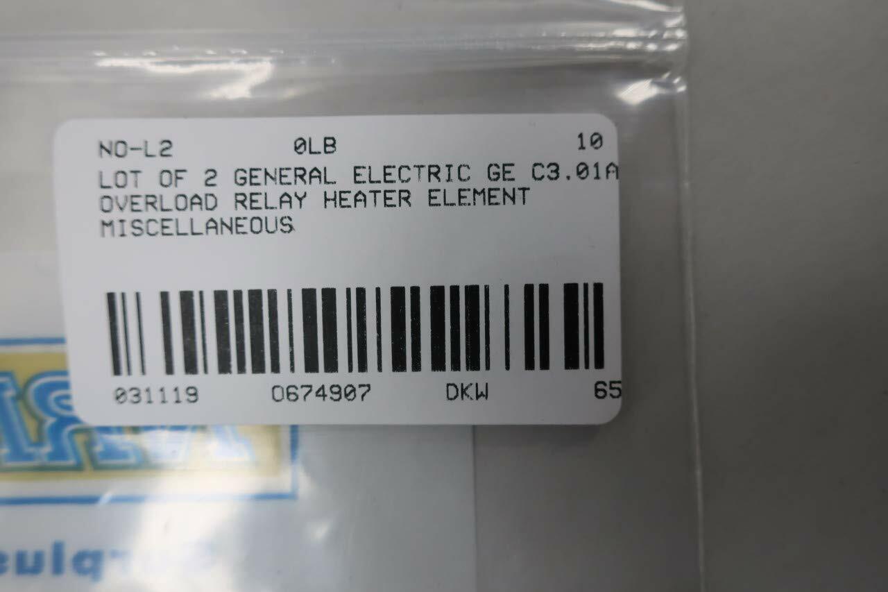 LOT of 2 General Electric GE C3.01A Overload Relay Heater Element