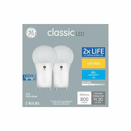 GE Classic 60-Watt EQ (GU24) Soft White Dimmable LED Light Bulb (2-Pack)
