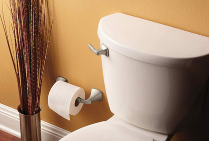 Moen Voss Collection Brushed Nickel Pivoting Toilet Paper Holder, Wall Mounted Double Post Toilet Tissue Holder, YB5108BN