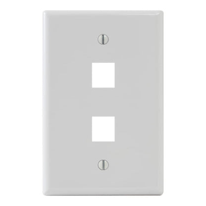 ICC Classic Oversized Faceplate with 2 Ports in Single Gang, White, Single