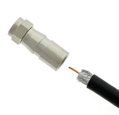 IDEAL Industries INC. 92-640 RG-6 Quad F Compression Connector, Z6F Connectors for Indoor Cable and Satellite TV Installations, (25 Connectors)