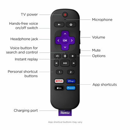 Roku Ultra 4K/HDR/Dolby Vision Streaming Device and Roku Voice Remote Pro with Rechargeable Battery, Hands-Free Voice Controls, Lost Remote Finder, and Private Listening, Black