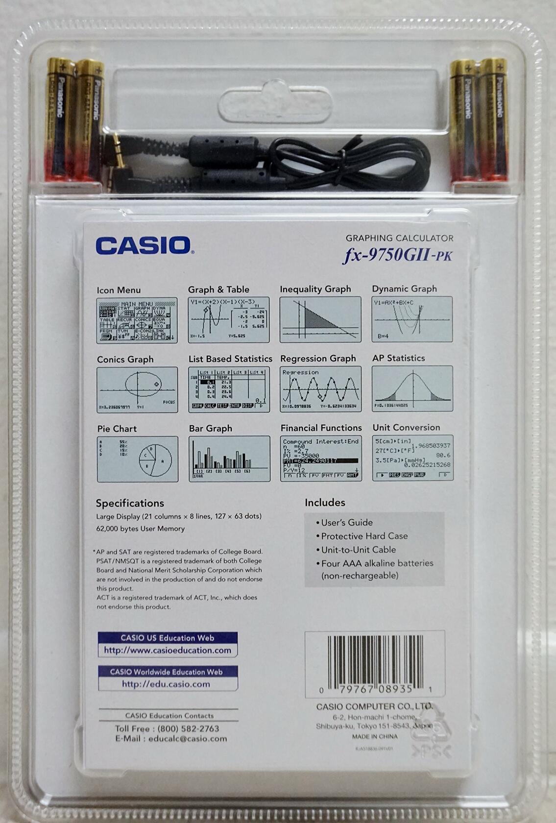 Casio fx-9750GII, Graphing Calculator, Pink (FX9750GII-PK)