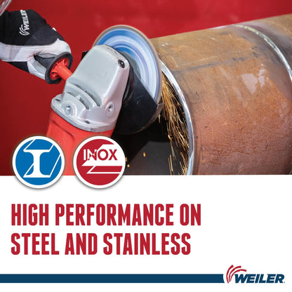 Weiler 50514 Tiger Abrasive Flap Disc, Type 29, Round Hole, Aluminum Backing, Zirconia Alumina, 4-1/2" Dia., 60 Grit