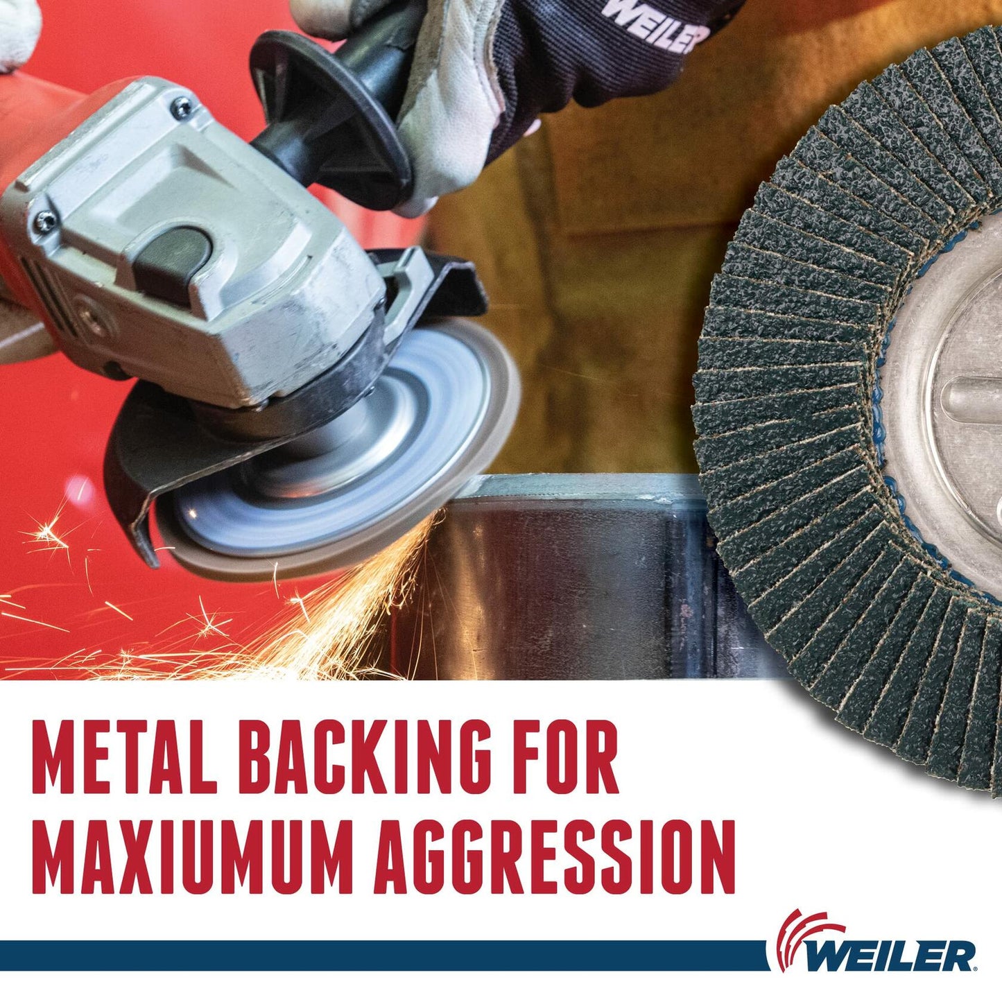 Weiler 50514 Tiger Abrasive Flap Disc, Type 29, Round Hole, Aluminum Backing, Zirconia Alumina, 4-1/2" Dia., 60 Grit