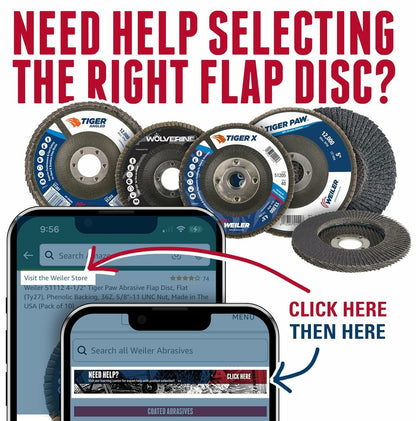 Weiler 50514 Tiger Abrasive Flap Disc, Type 29, Round Hole, Aluminum Backing, Zirconia Alumina, 4-1/2" Dia., 60 Grit