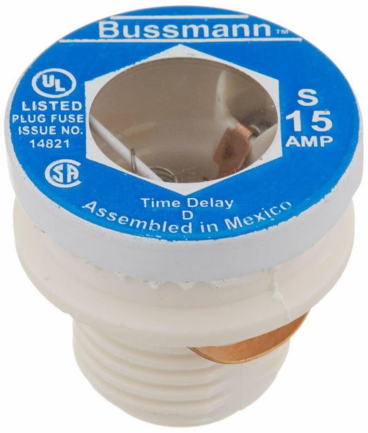 Bussmann S-15 15 Amp Type S Time-Delay Dual-Element Plug Fuse Rejection Base, Pack of 4, No Color
