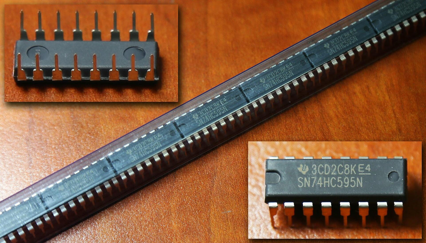 Texas Instruments SN74HC595N IC 8-Bit Shift Registers with 3-State Output Registers (Pack of 4)