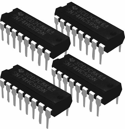 Texas Instruments SN74HC595N IC 8-Bit Shift Registers with 3-State Output Registers (Pack of 4)