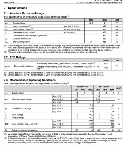 Texas Instruments SN74HC595N IC 8-Bit Shift Registers with 3-State Output Registers (Pack of 4)