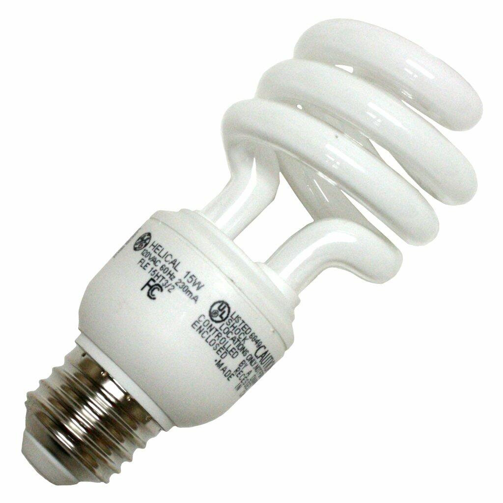 GE 25183 - 15 Watt CFL Light Bulb - Compact Fluorescent - 60 W Equal - 4100K Cool White - Min. Start Temp. 5 Deg. F - 82 CRI - 63 Lumens per Watt - 12 Month Warranty