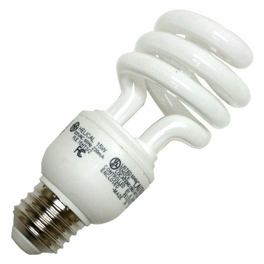 GE 25183 - 15 Watt CFL Light Bulb - Compact Fluorescent - 60 W Equal - 4100K Cool White - Min. Start Temp. 5 Deg. F - 82 CRI - 63 Lumens per Watt - 12 Month Warranty