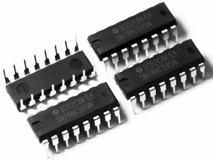 Texas Instruments SN74HC595N IC 8-Bit Shift Registers with 3-State Output Registers (Pack of 4)