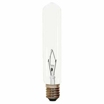 GE Lighting 13390 T6 Tubular Incandescent Lamp 15 Watt E12 Candelabra Base 107 Lumens 3000K White