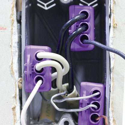 King Innovation 95110 3-Port Aluminum Copper (10-Pack) Wire Connector, 10 Pack, Purple