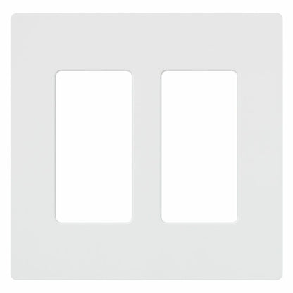 Lutron Claro 2 Gang Decorator/Rocker Wallplate, Gloss, White (1-Pack) | CW-2-WH