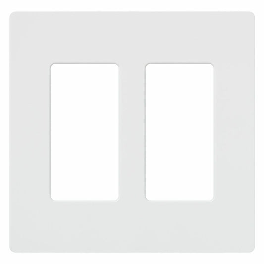 Lutron Claro 2 Gang Decorator/Rocker Wallplate, Gloss, White (1-Pack) | CW-2-WH
