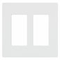 Lutron Claro 2 Gang Decorator/Rocker Wallplate, Gloss, White (1-Pack) | CW-2-WH