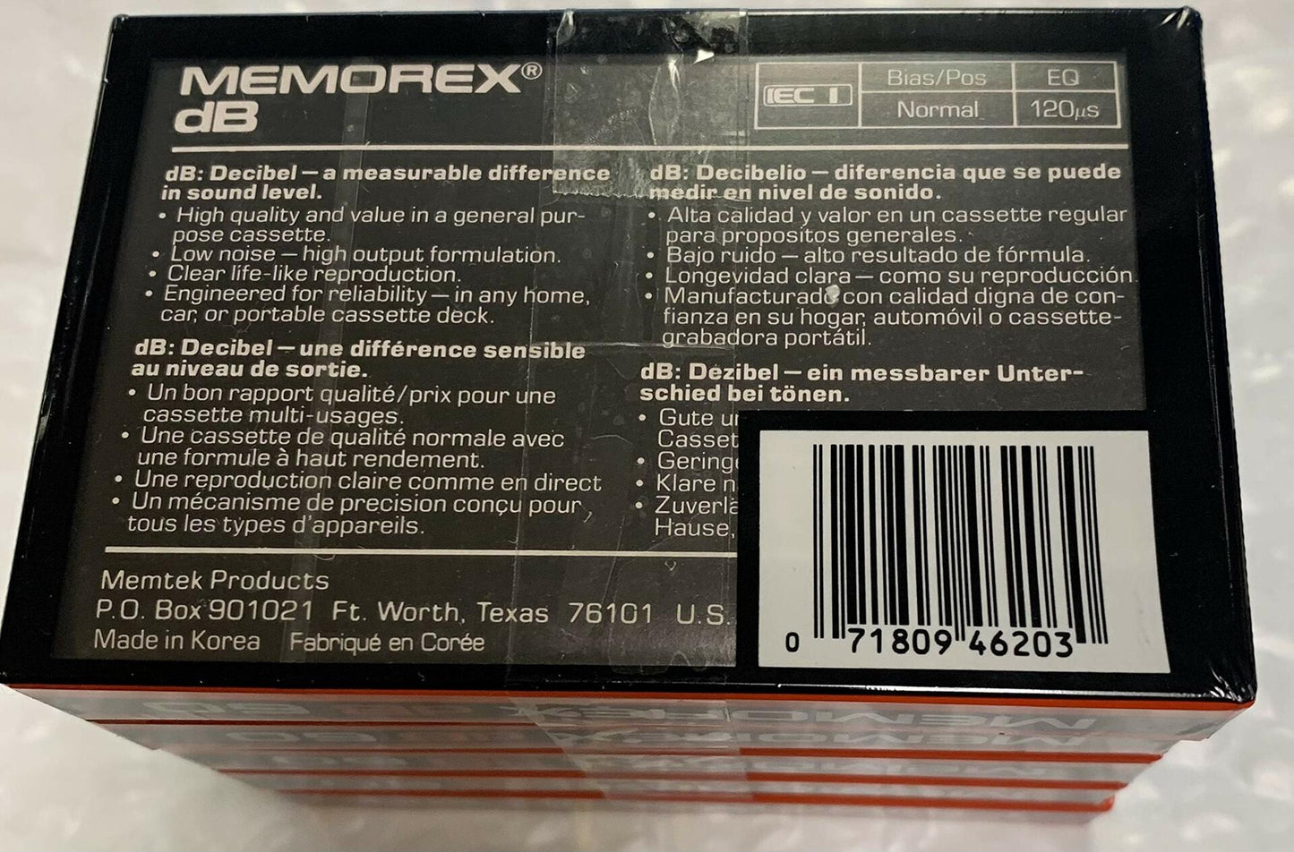 Memorex dB 60 Cassette Tape 90m Pack of Five