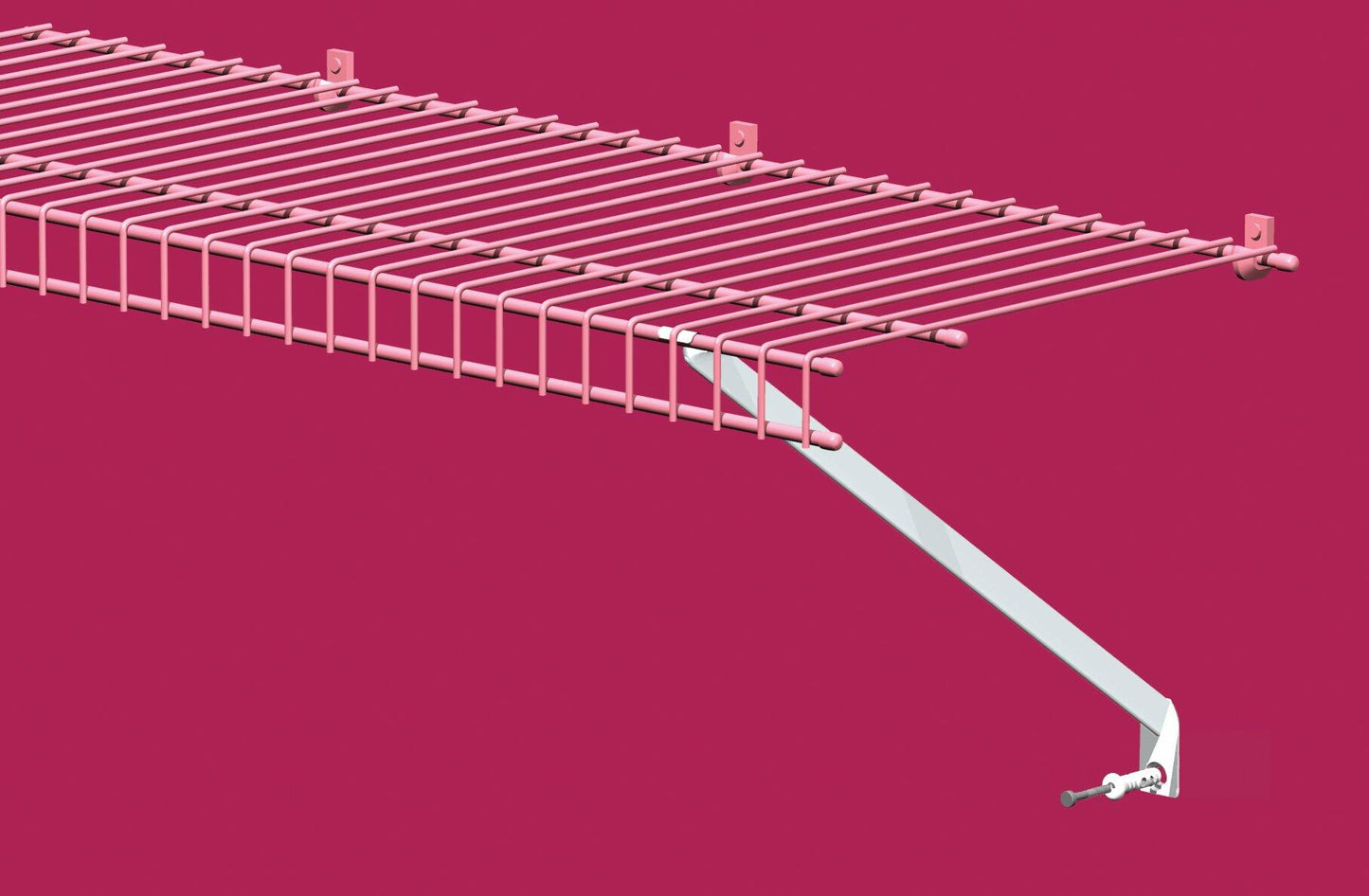 ClosetMaid Wire Shelving Support Brackets for 16 in. Deep Shelves, with Anchors & Pins for Installation, White, 12 Count (Pack of 1)
