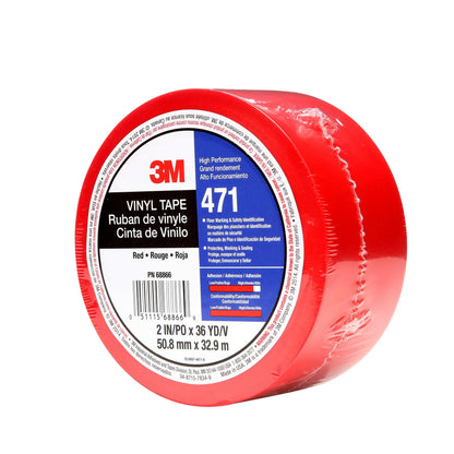 3M Vinyl Tape 471, Red, 2 in x 36 yd, 5.2 mil