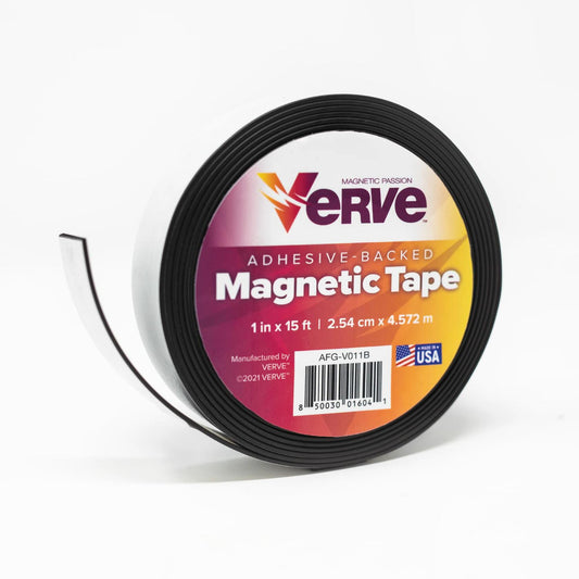 Verve Flexible Magnetic Tape,1 inch x 15 Feet Strong Magnetic Strip with Adhesive Backing and Indoor Rubber, Magnetic Tape Roll for Crafts, DIY Projects, Home Use, and Office Use