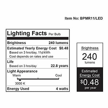 Feit Electric BPMR11/LED 25W Equivalent Mr11 G4 Base LED Light Bulb
