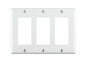 Leviton 80411-W 3-Gang Decora/GFCI Device Decora Wallplate, Standard Size, Thermoset, Device Mount, White