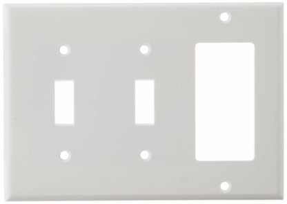 Leviton 80421-W 2-Toggle 1-Decora/GFCI Device Combination Wallplate
