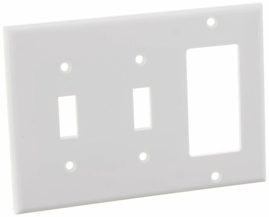 Leviton 80421-W 2-Toggle 1-Decora/GFCI Device Combination Wallplate