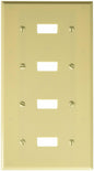 Leviton 86012 4-Gang Toggle Device Switch Wallplate, Standard Size, Thermoset, Device Mount, Ivory