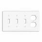 Leviton P38-W 4-Gang 3-Toggle 1-Duplex Device Combination Wallplate, Standard Size, White