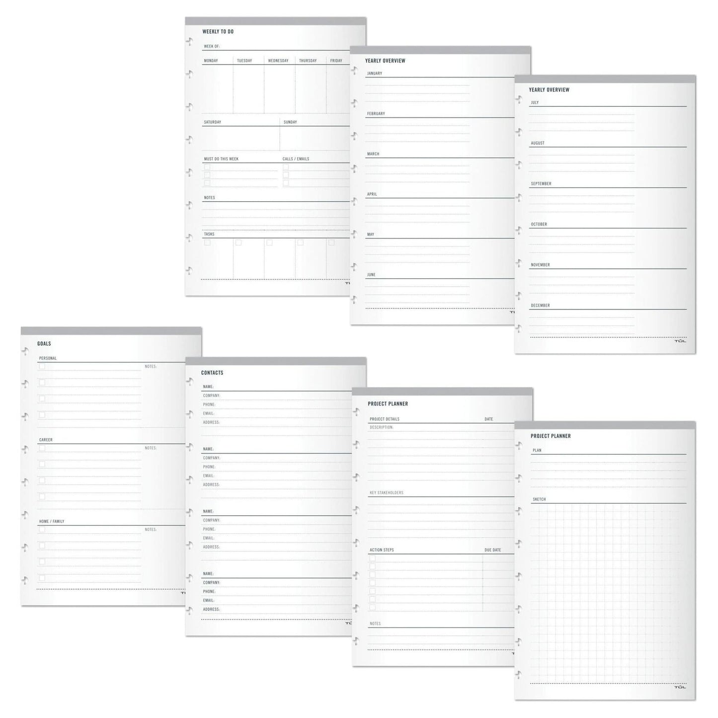TUL� Discbound Organizational Inserts, Junior Size, White, Pack Of 100 Inserts