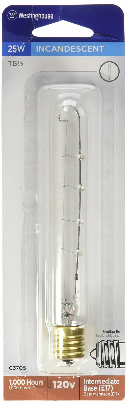 Westinghouse Lighting 03705 Corp 25-watt T61 Tubular Bulb, Clear
